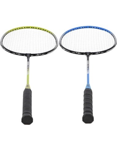 NRZ014 STEEL / BADMINTON SET 4 ROCKETS + 3 SHUTTLECOCKS + NET 195x22cm + COVER NILS