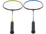 Plieninis badmintono rinkinys NRZ014 NILS: 4 raketės, 3 plunksninukai, tinklas 195x22 cm ir dėklas