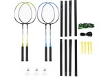 NRZ014 STEEL / BADMINTON SET 4 ROCKETS + 3 SHUTTLECOCKS + NET 195x22cm + COVER NILS