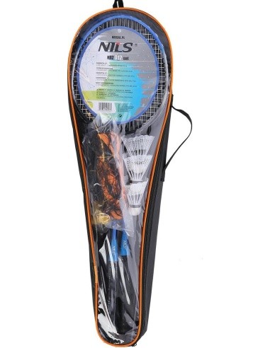 NILS NRZ012 plieninis badmintono rinkinys: 2 raketės, 3 skraidukai, tinklas ir dėklas