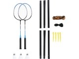 NRZ012 STEEL / BADMINTON SET 2 ROCKETS + 3 SHUTTLECOCKS + MESH + COVER NILS