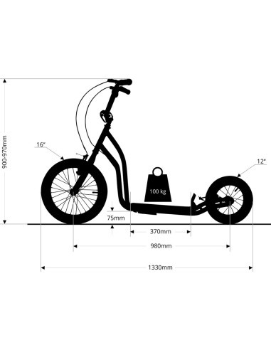 Kick Scooter inSPORTline Suter SE Black-Yellow