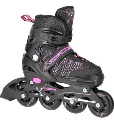 NH11912 2IN1 IN-LINE SKATES/HOCKEY ICE SKATES - Black/pink