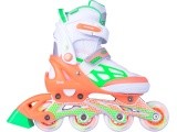 Worker Nubila adjustable roller skates with light-up wheels - Orange-Green-White