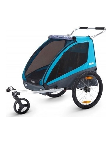 Dviračio priekaba, vežimėlis vaikui Thule Coaster XT, dvivietis, mėlynas