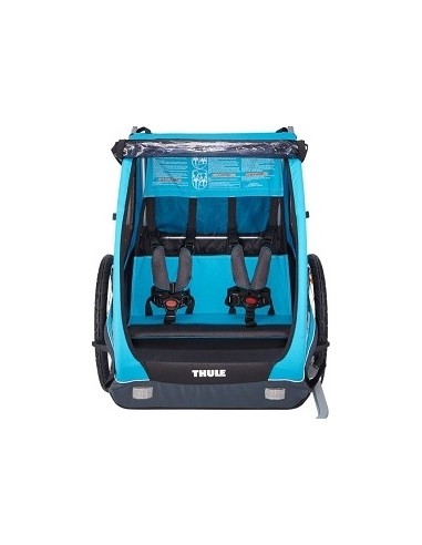 Dviračio priekaba, vežimėlis vaikui Thule Coaster XT, dvivietis, mėlynas