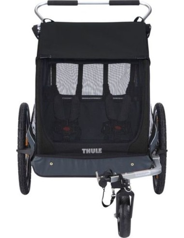 Dviračio priekaba, vežimėlis vaikui Thule Coaster XT, dvivietis, juodas