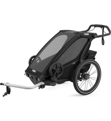 Multi-Sport dviračio priekaba, vežimėlis vaikui Thule Chariot Sport Midnight Black on Black, vienvietis