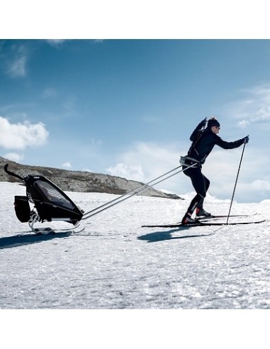 Multi-Sport dviračio priekaba, vežimėlis vaikui Thule Chariot Sport Midnight Black on Black, vienvietis