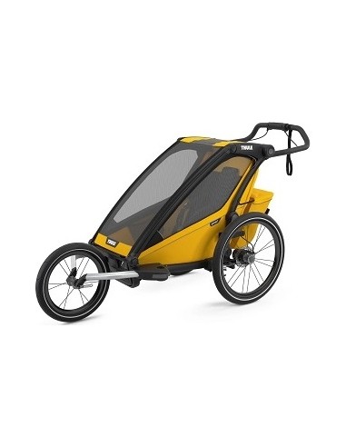 Multi-Sport dviračio priekaba, vežimėlis vaikui Thule Chariot Sport Black/Spectra Yellow, vienvietis