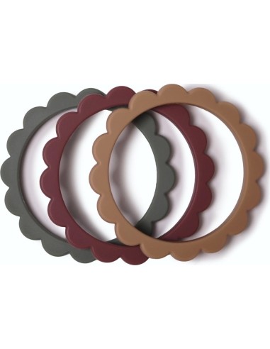 Kramtukai Mushie Flower Bracelet Berry/Dried Thyme/Natural, 3vnt.