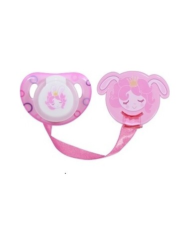 Pacifier with Holder Baby Care, Pink