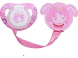 Pacifier with Holder Baby Care, Pink