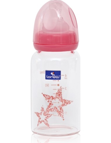 Glass Feeding Bottle Lorelli, With Anti-colic Nipple, 120 ml, Blue