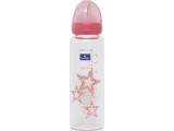 Glass Feeding Bottle Baby Care, With Anti-colic Nipple, 240 ml, Pink