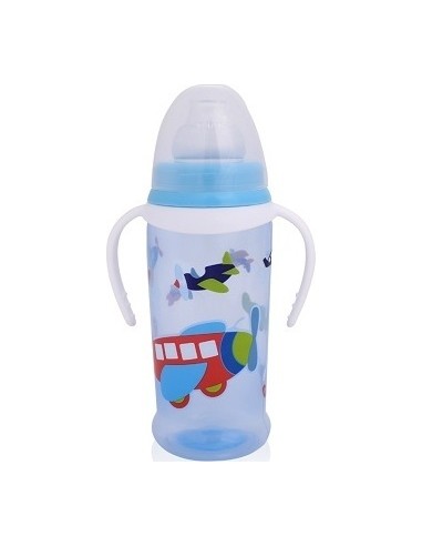 Gertuvė su minkštu kakleliu ir dviem rankenomis Baby Care, 350 ml, mėlyna