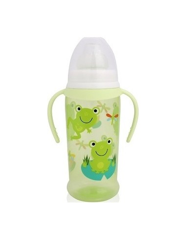 Gertuvė su minkštu snapeliu ir dviem rankenėlėmis Baby Care, 350 ml, žalia