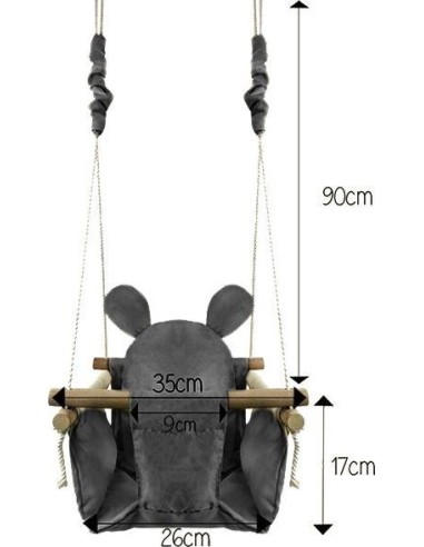 Vaikiškos sūpuoklės su mediniu rėmu Frame Ecotoys Mouse