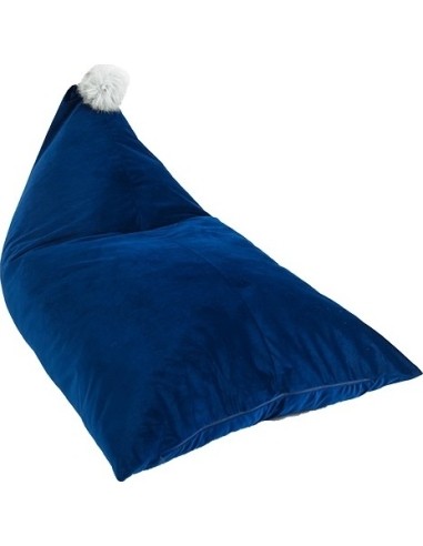 Pouf Bag Misioo - Navy Blue/Grey Pom Pom