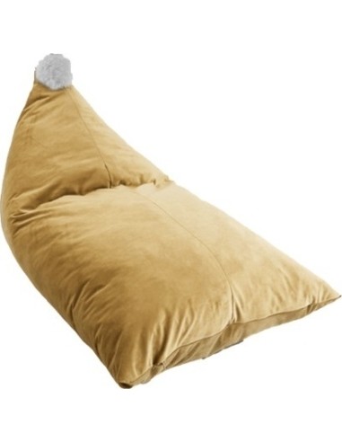 Pouf Bag Misioo - Gold/White Pom Pom