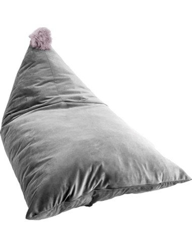 Pouf Bag Misioo - Grey/Pink Pom Pom