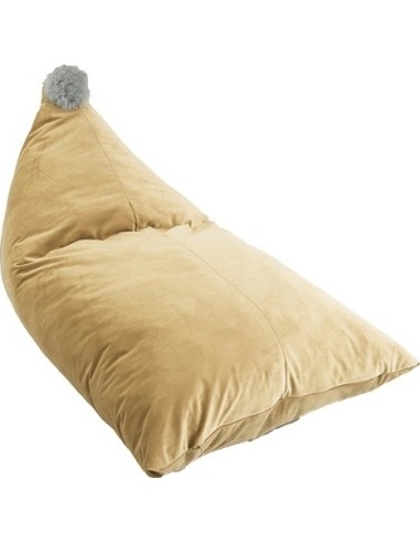 Pouf Bag Misioo - Baby Bag, Gold/Grey Pom Pom