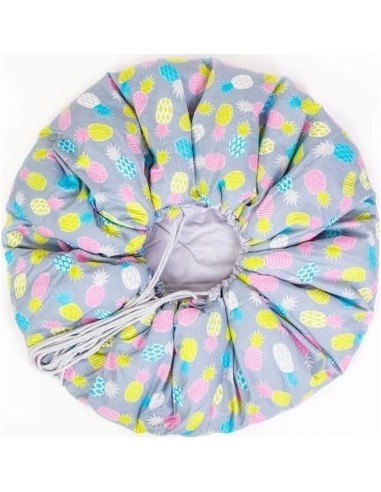 Playmat Misioo 2in1 - Grey With Pink Pineapples