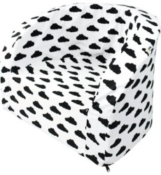 Vaikiškas fotelis Misioo Smart - baltas su juodais debesėliais