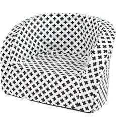 Vaikiškas fotelis Misioo Smart - baltas su juodais taškeliais