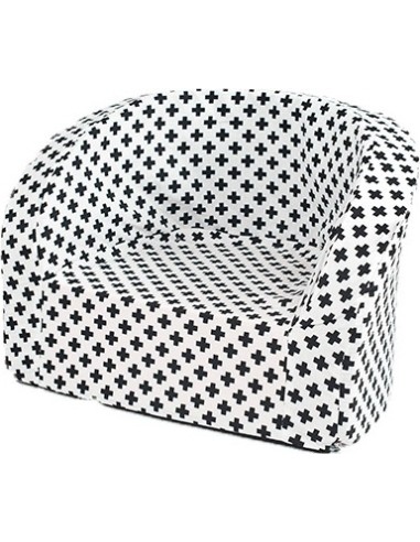 Armchair Misioo Smart - White With Black Crosses