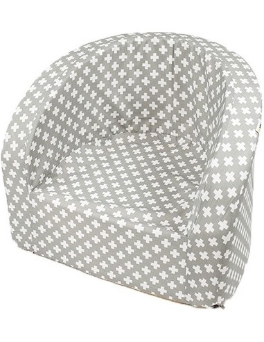 Armchair Misioo Smart - Grey with White Crosses