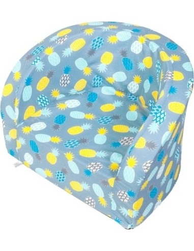 Armchair Misioo Smart - Grey with Blue Pineapples