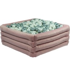 Kamuoliukų baseinas Misioo Comfort+ - rožinis, kvadratinis, be kamuoliukų
