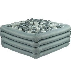 Kamuoliukų baseinas Misioo Comfort+ - šviesiai pilkas, kvadratinis, be kamuoliukų