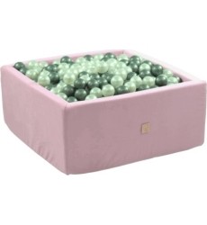 Kamuoliukų baseinas Misioo Velvet Soft - rožinis, kvadratinis, be kamuoliukų