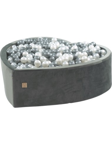 Ball Pool Misioo Velvet Heart - Grey, without Balls