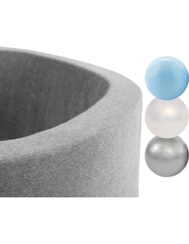 Ballpool Set with 150 Balls Misioo - Light Grey, Boyish Pattern