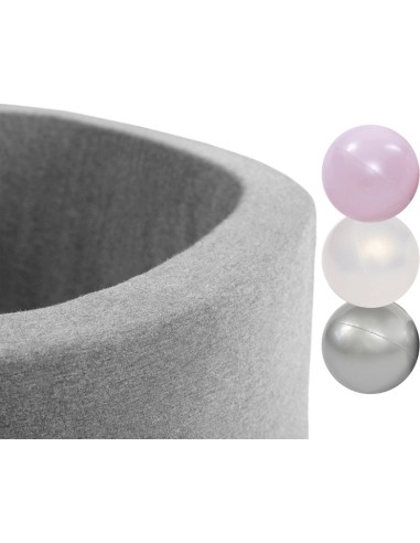Ballpool Set with 150 Balls Misioo - Light Grey, Girlish Pattern