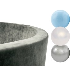 Ballpool Velvet Set with 150 Balls Misioo Velvet - Grey, Boyish Pattern