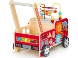 Wooden Educational Pushchair With Blocks Eco Toys Fire Brigade