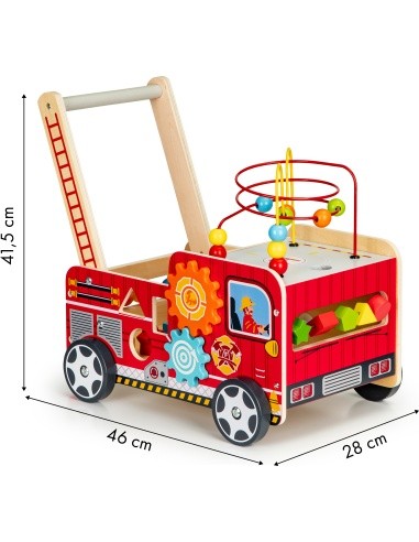 Medinis lavinamasis stumdukas su kaladėlėmis Eco Toys Fire Brigade