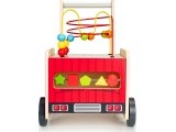Wooden Educational Pushchair With Blocks Eco Toys Fire Brigade