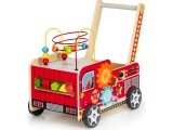Wooden Educational Pushchair With Blocks Eco Toys Fire Brigade
