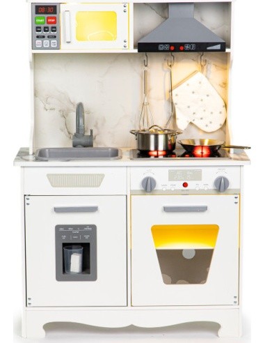 Wooden Children's Kitchen Ecotoys, with Sounds Led + Accessiores
