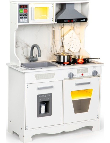 Wooden Children's Kitchen Ecotoys, with Sounds Led + Accessiores