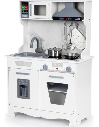 Wooden Children's Kitchen Ecotoys, with Sounds Led + Accessiores