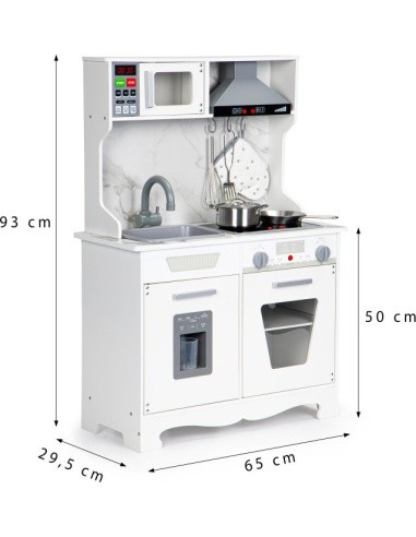 Wooden Children's Kitchen Ecotoys, with Sounds Led + Accessiores