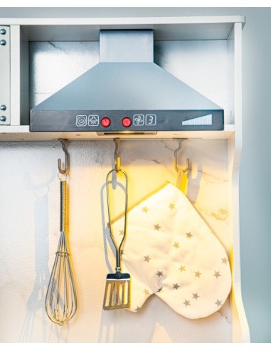 Wooden Children's Kitchen Ecotoys, with Sounds Led + Accessiores