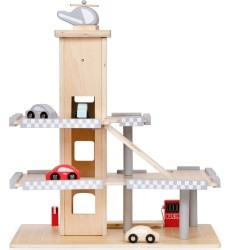 Didelis medinis garažas su liftu + automobiliai ECOTOYS