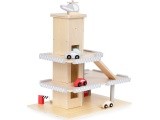 Large wooden track garage parking with elevator + cars ECOTOYS